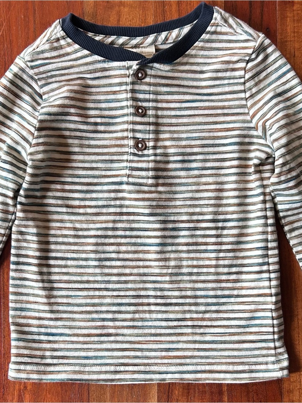 Aspen Kids Henley Top 3T striped